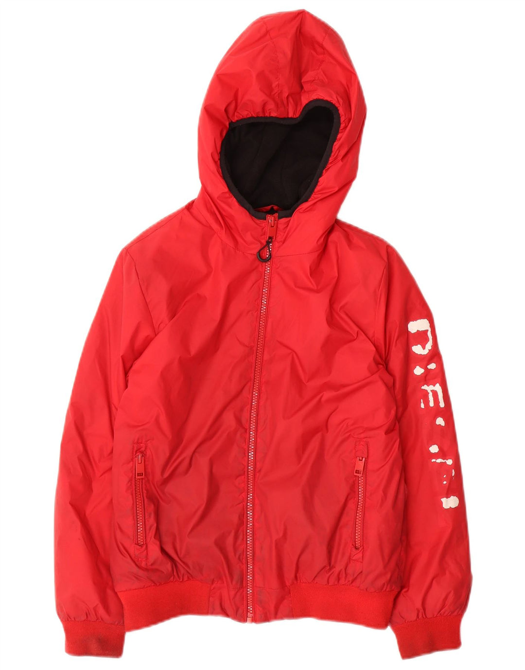Diesel Veste bomber à capuche graphique pour garçon 9-10 ans Nylon rouge