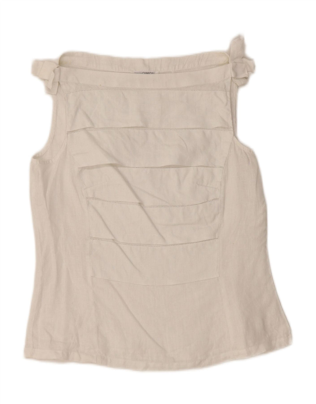 NARACAMICIE Chemisier sans manches pour femme UK 8 Petit Blanc