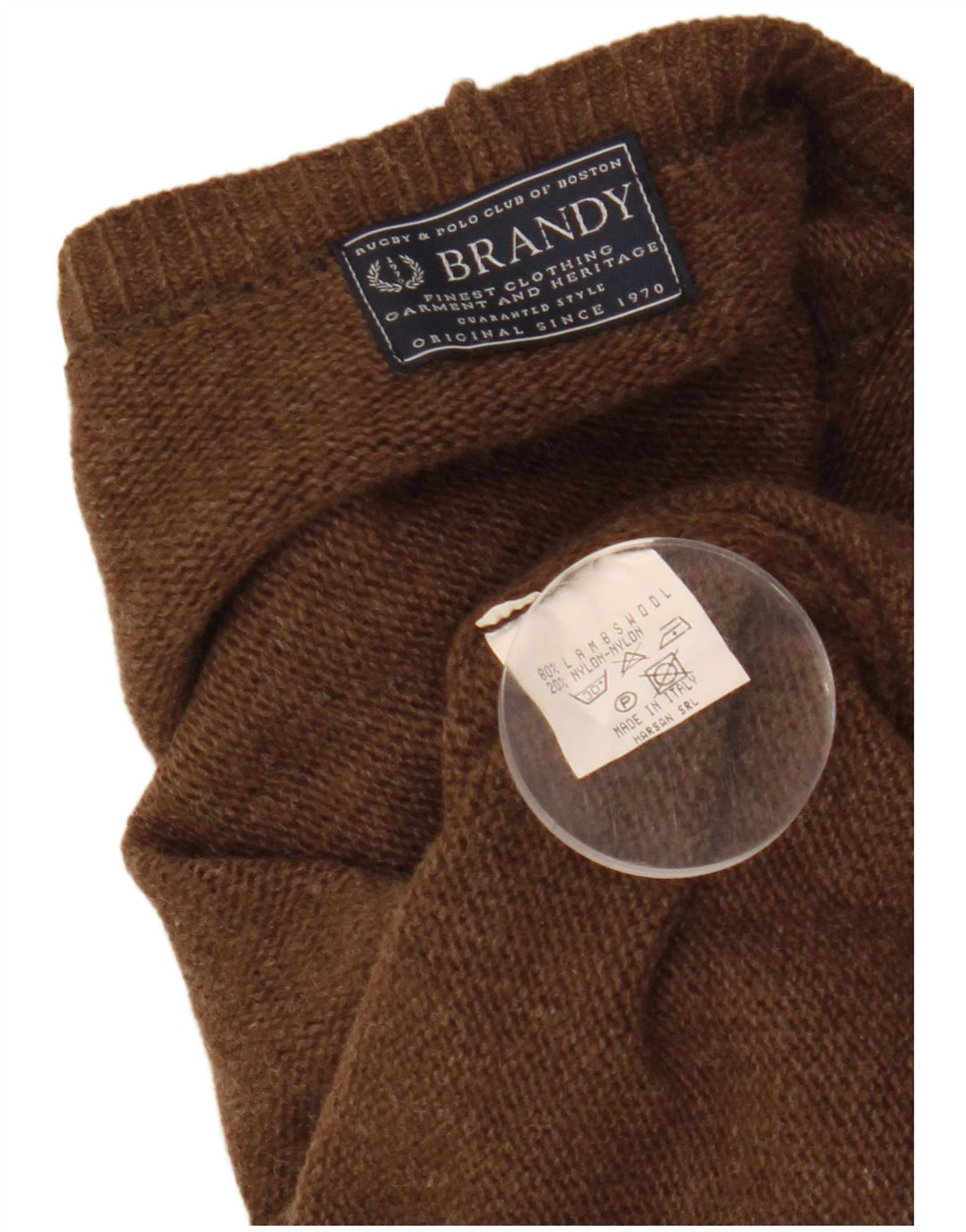 VINTAGE Femmes Crop Cardigan Pull UK 14 Laine d’Agneau Brun Moyen