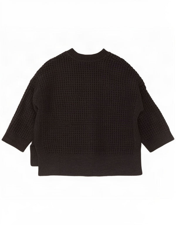All Saints Pull à col rond pour femme UK 14 Coton noir moyen