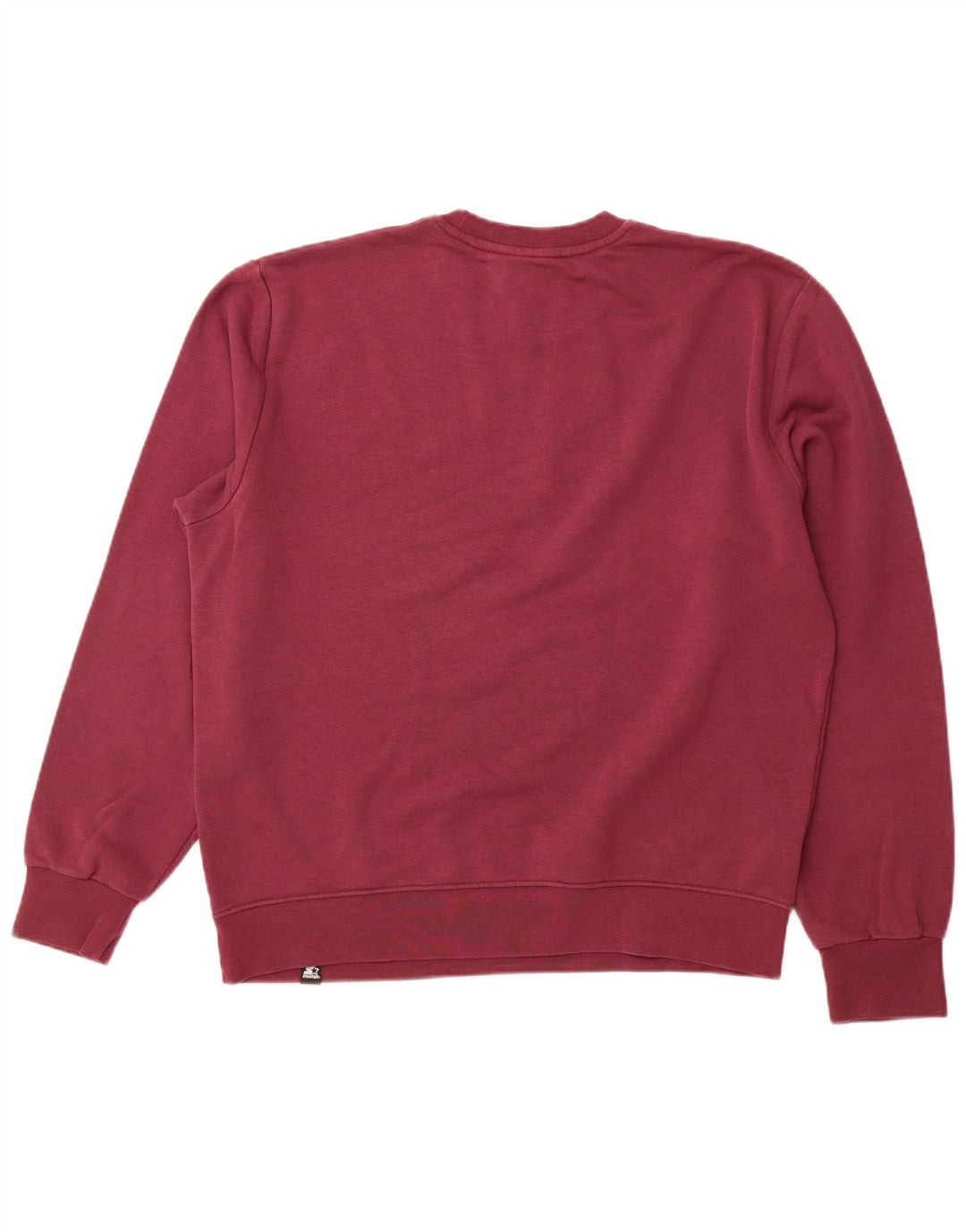 STARTER Mens Loose Fit Sweatshirt Jumper Small Burgundy Cotton