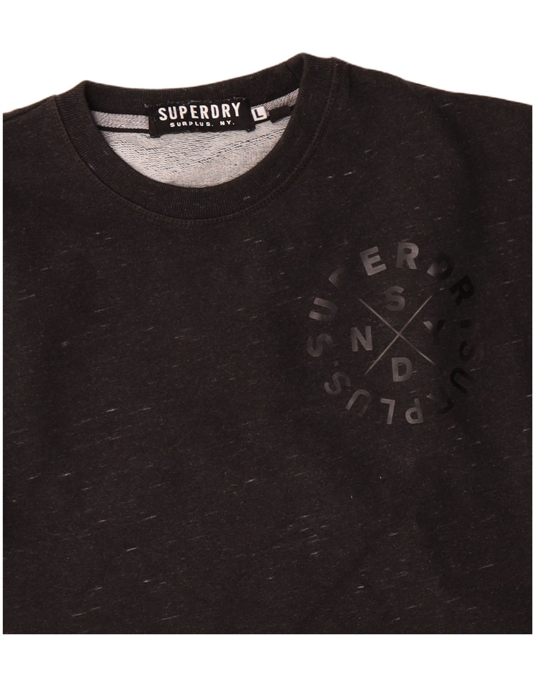Superdry Sweat-shirt graphique pour femme UK 16 Grand coton moucheté noir