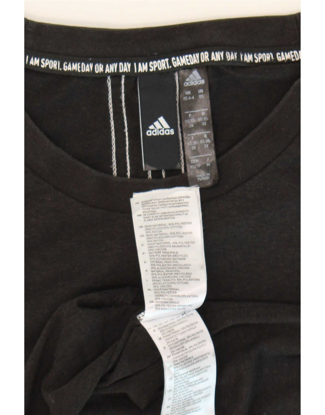 Adidas T-shirt surdimensionné pour femme UK 4/6 XS Gris Polyester