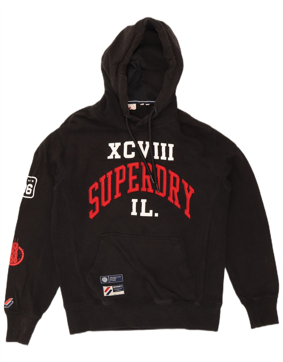 Superdry Pull à capuche graphique pour homme Petit Noir