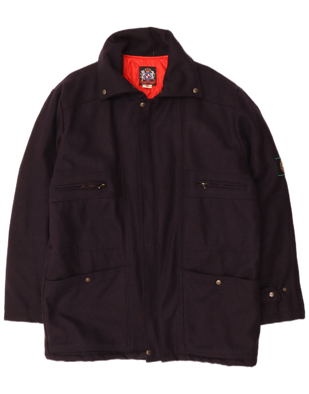 VINTAGE Manteau Coupe-Vent Homme IT 56 3XL Bleu Marine