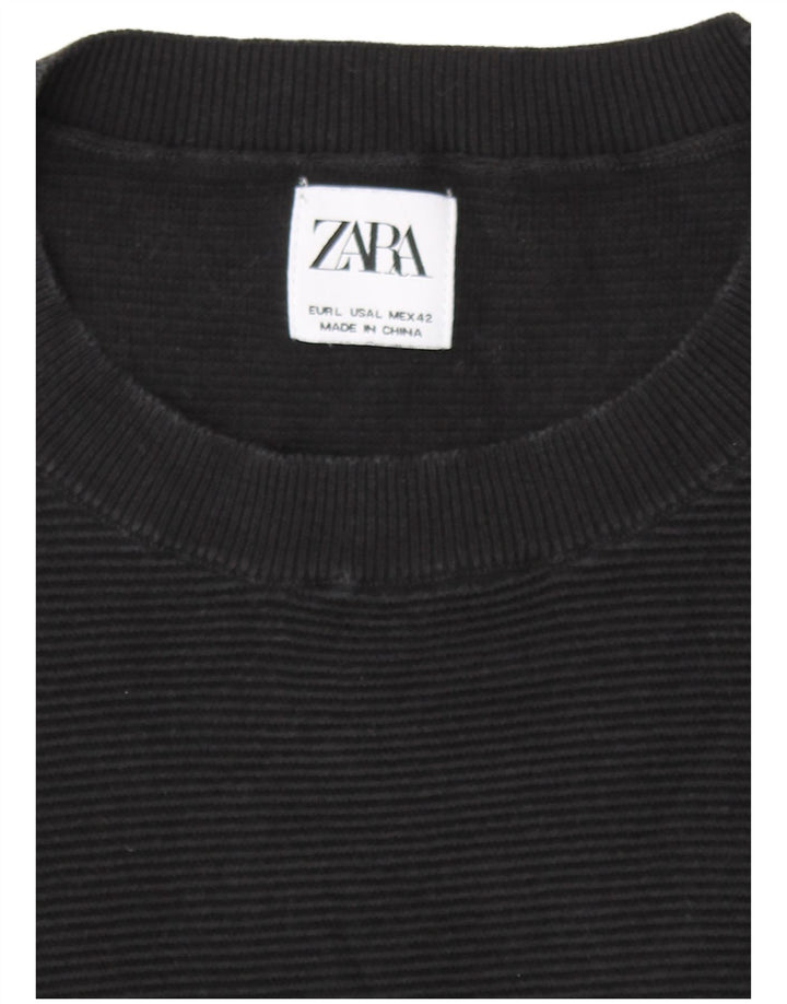 Zara Pull ras du cou pour homme, grand, noir