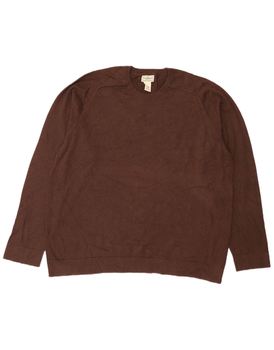 L.L.Bean Pull à col rond pour homme 2XL en coton marron