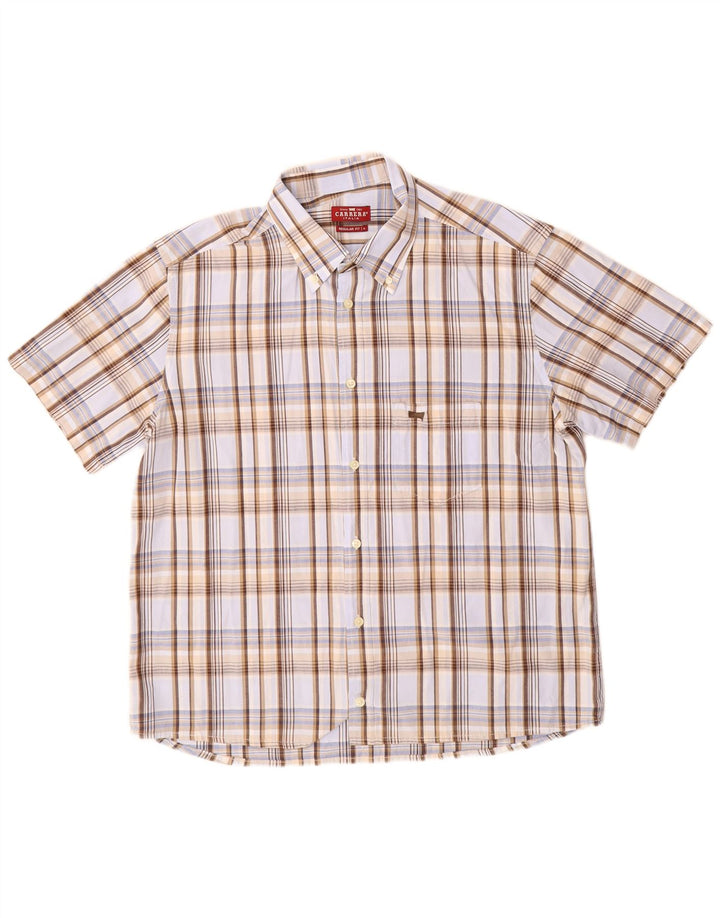 Carrera Chemise à manches courtes Regular Fit XL pour homme Motif carreaux multicolores