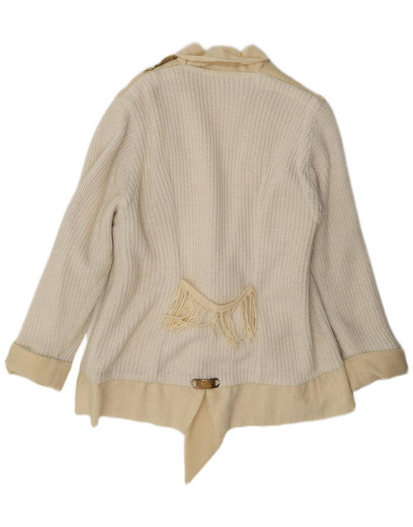 Outrage Veste de ski en tricot pour femme UK 14 Medium Off White Colourblock