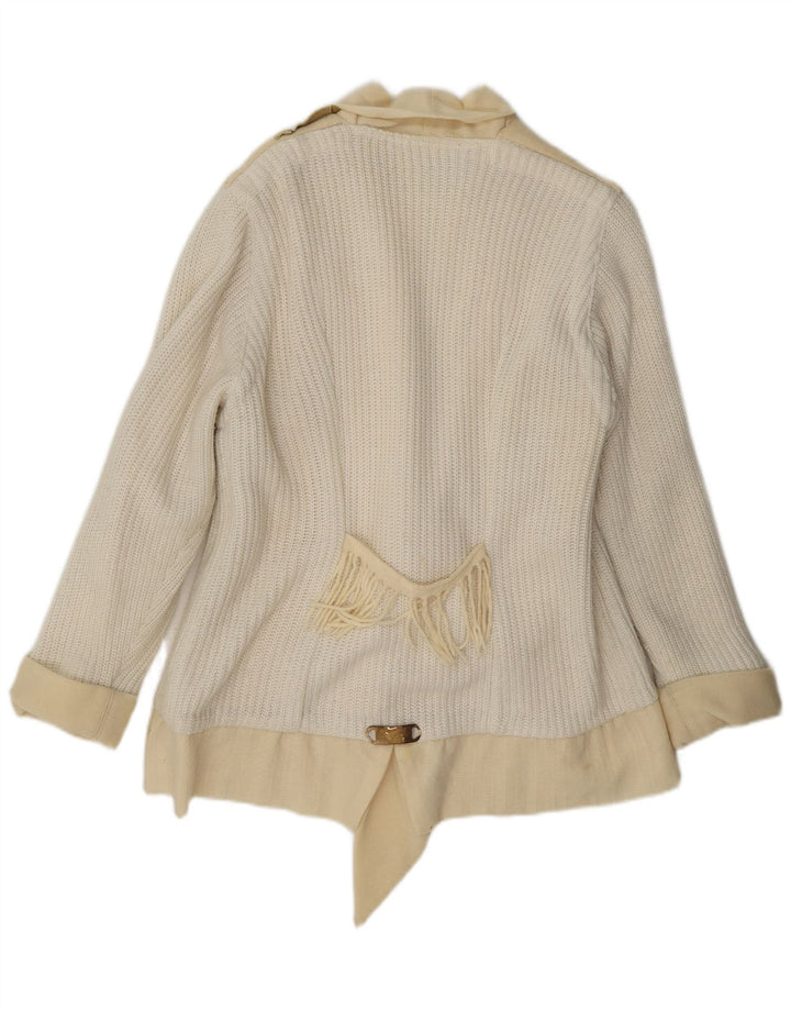 Outrage Veste de ski en tricot pour femme UK 14 Medium Off White Colourblock