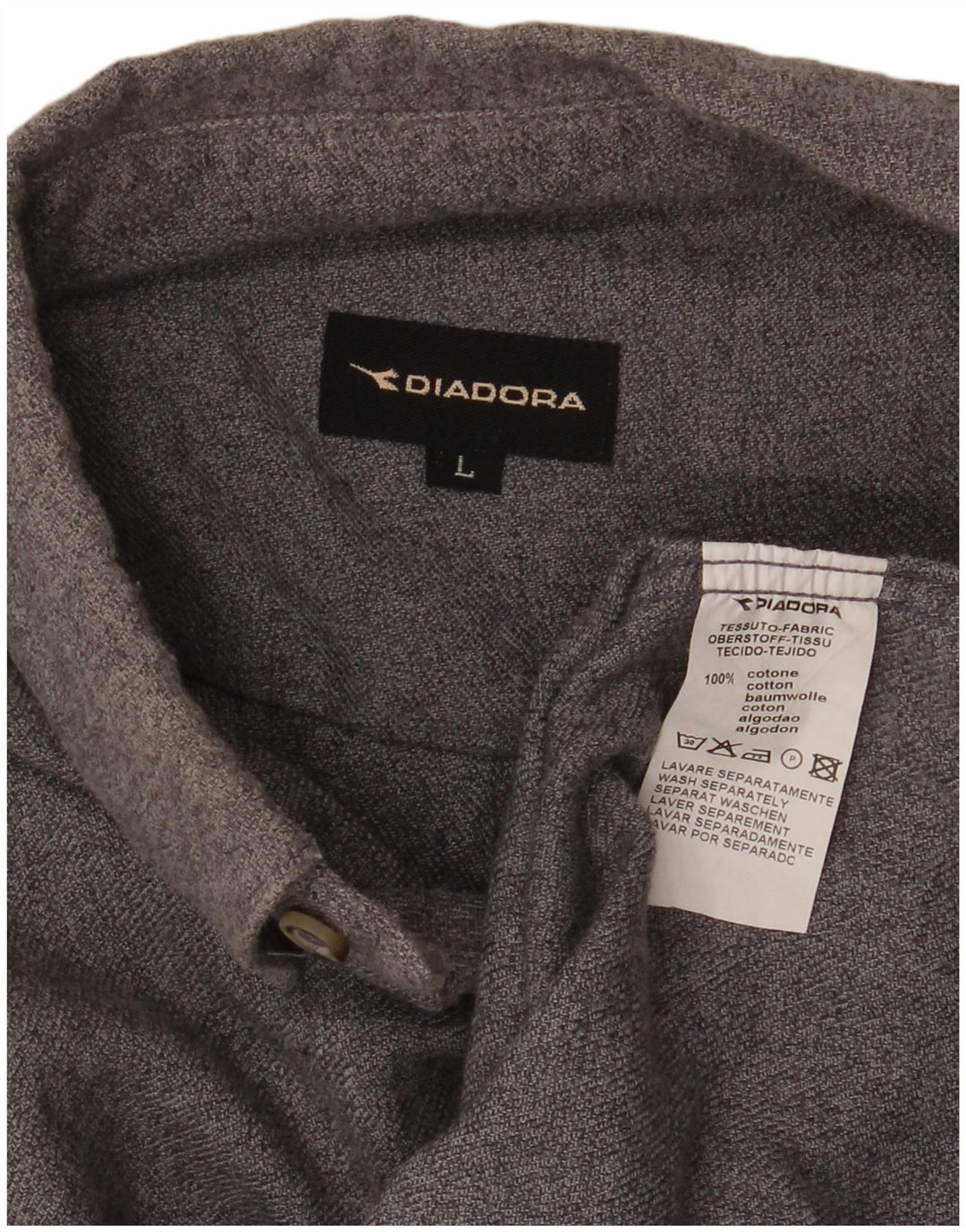 Diadora Chemise Flannel Large Gris Coton Homme
