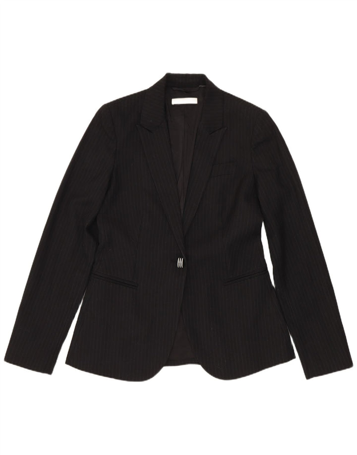 Stefanel Costume 2 pièces 1 bouton pour femme IT 40 Small W28 L28 Noir à fines rayures