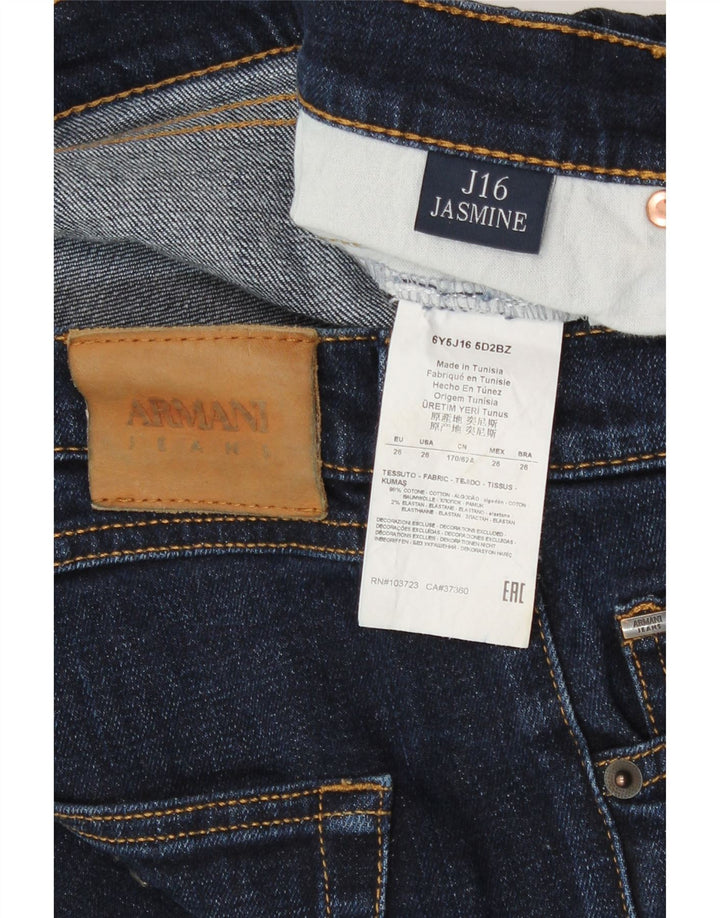 Armani Femme Jasmine Bootcut Jeans W26 L27 Bleu Marine Coton
