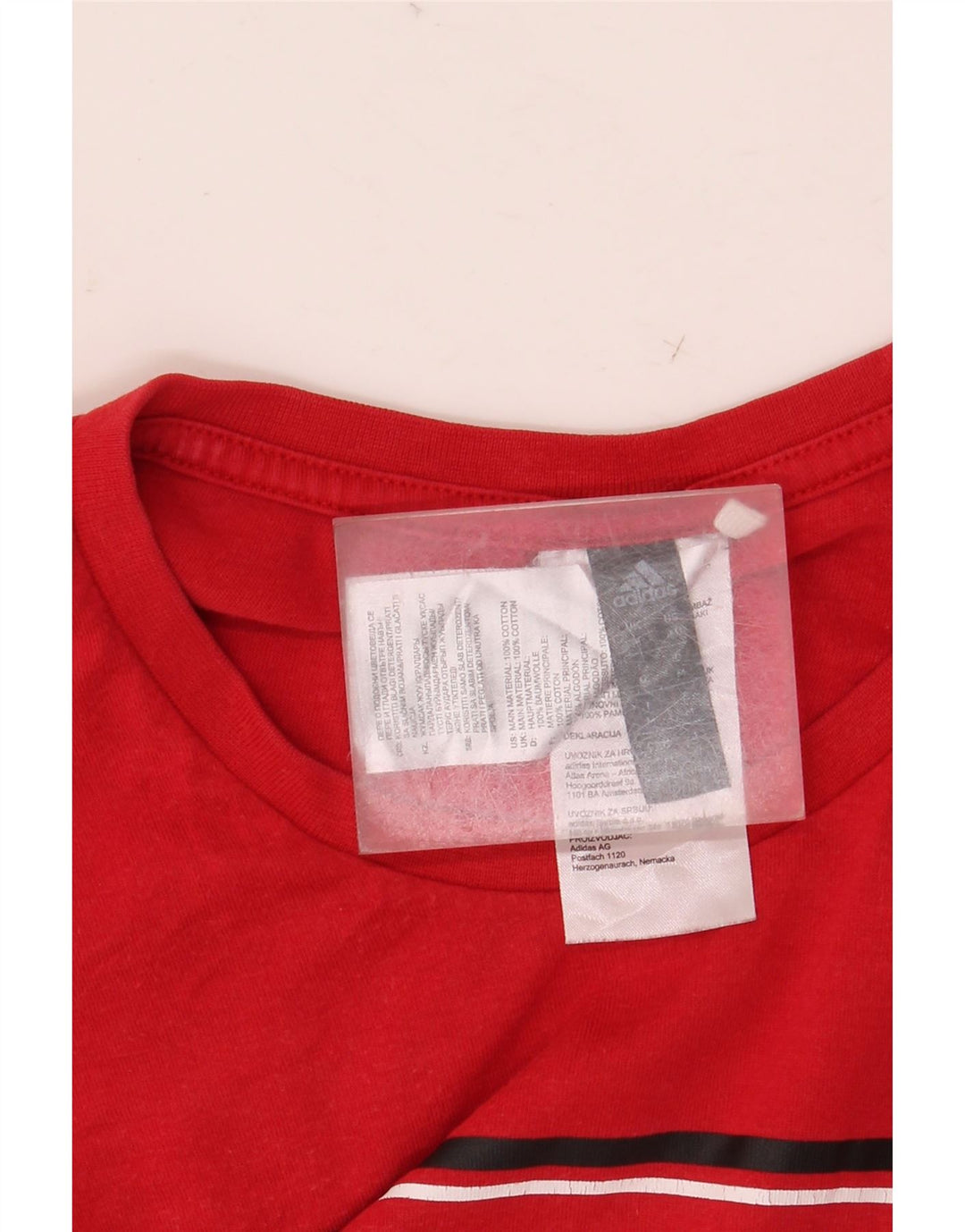 Adidas T-Shirt Graphique Homme Rouge Moyen Coton