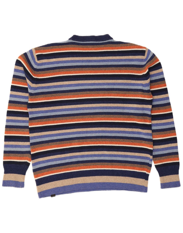 CONVERSE Mens Crew Neck Jumper Sweater XL Multicoloured Striped Wool