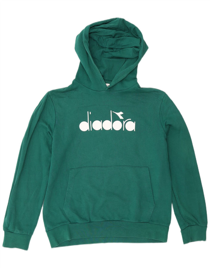 Diadora Pull à Capuche Graphique Homme Vert Moyen Coton
