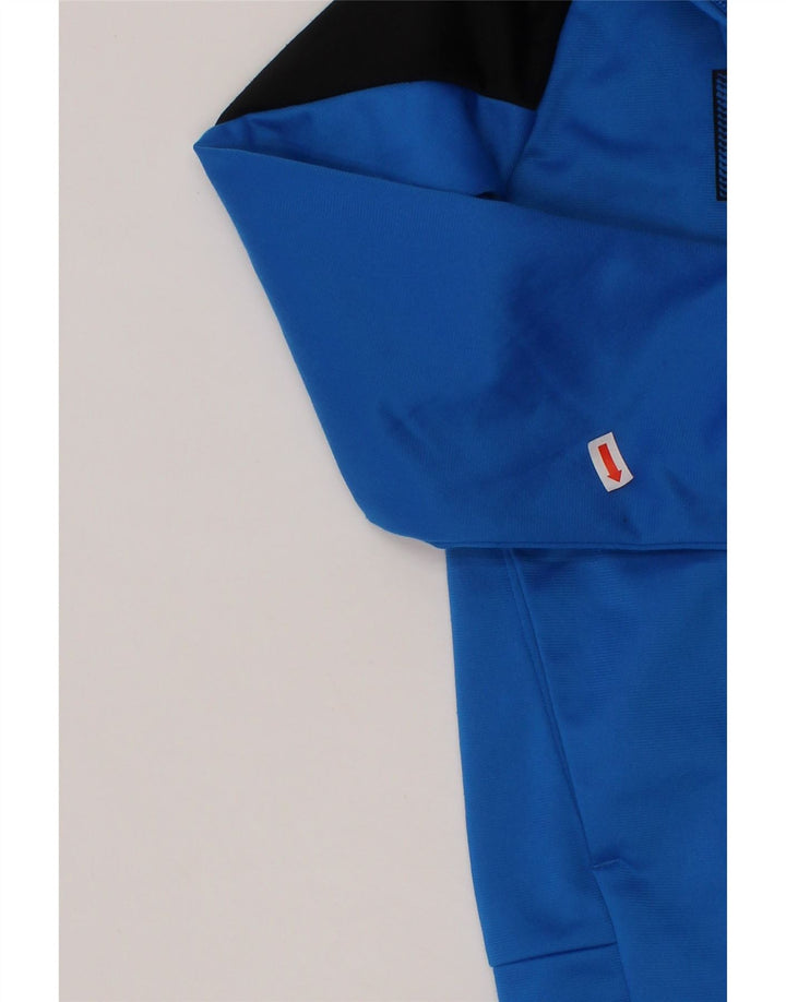 PUMA Boys Graphic Tracksuit Top Jacket 5-6 Years Blue Colourblock