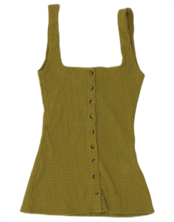 Zara Débardeur Femme UK 12 Polyester Vert Moyen