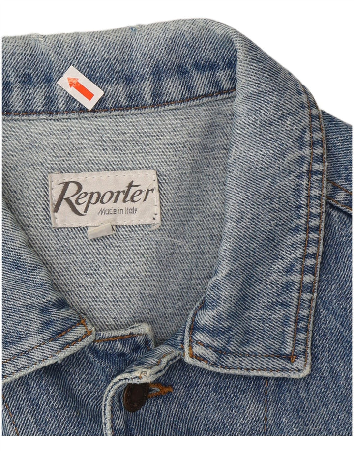 REPORTER Veste en Jean Homme UK 38 Bleu Moyen