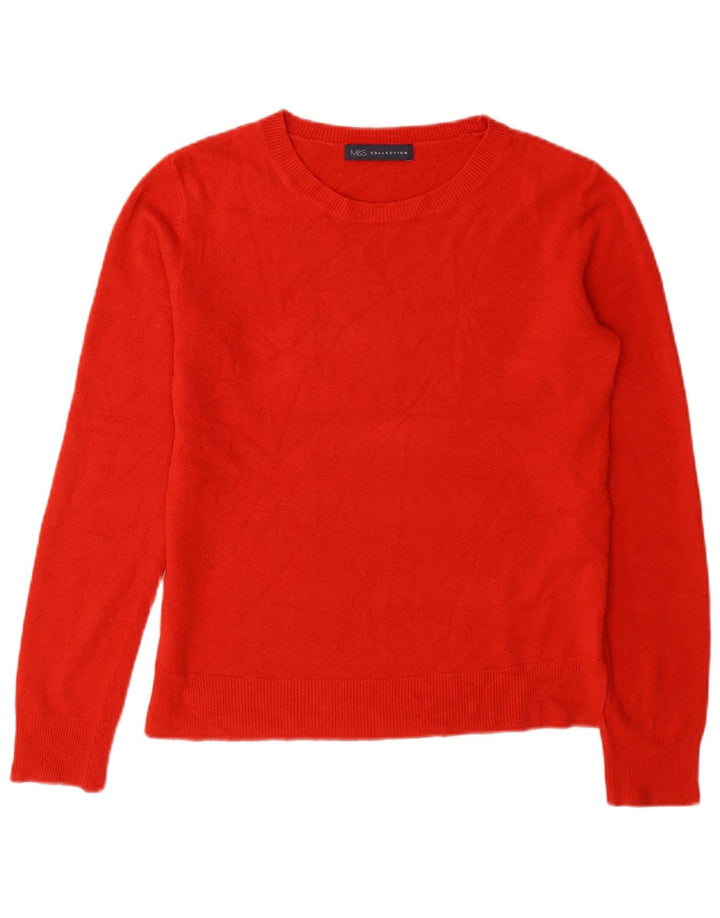 Marks & Spencer Pull ras du cou pour femme UK 10 Petit acrylique rouge