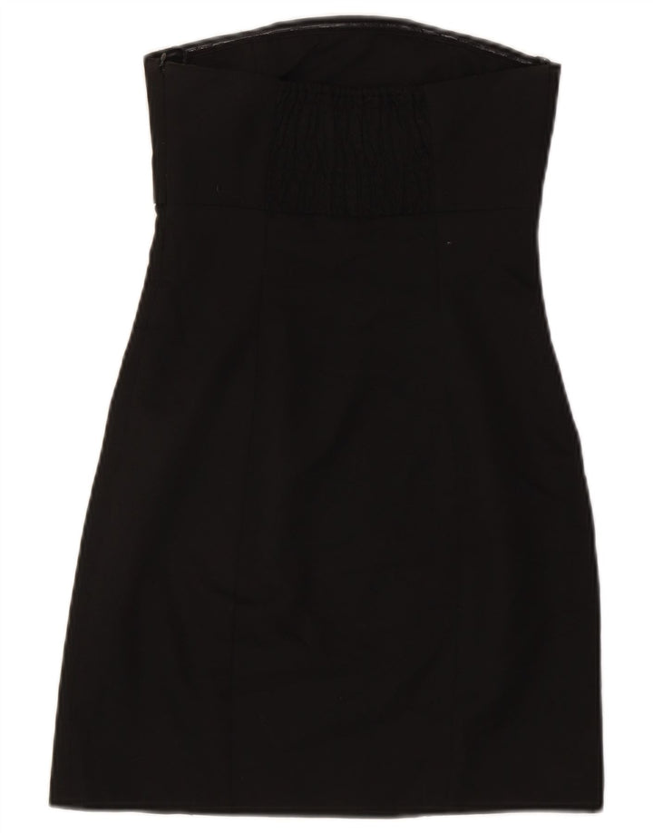 Zara Femme Robe Bustier UK 4 XS Noir Polyester