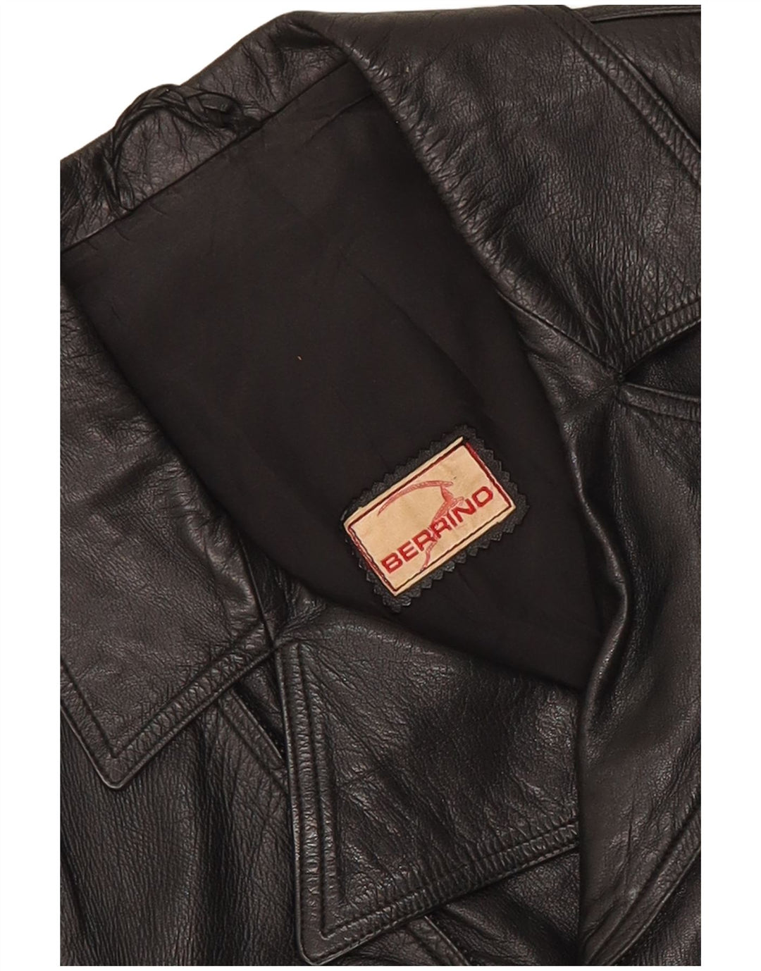 Berrino Veste de motard en cuir court pour homme IT 48 Noir moyen