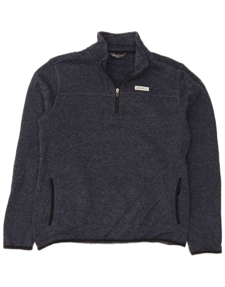 EDDIE BAUER Sweat-shirt à col zippé pour homme Grand bleu marine Polyester
