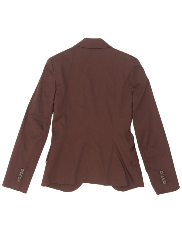 Zara Femme 1 Bouton Blazer Veste UK 10 Petit Bordeaux