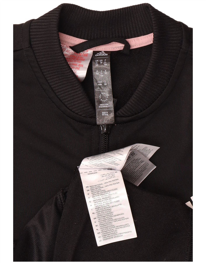 ADIDAS Veste de Survêtement Fille 11-12 ans Noir Polyester