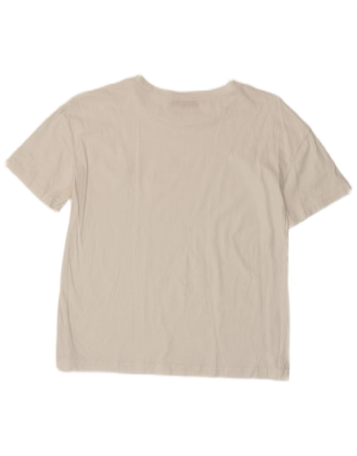 ZARA Femme T-Shirt Top UK 10 Petit Blanc