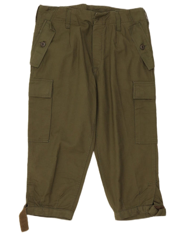 Pantalon Capri Cargo Fuselé Vintage Femme W34 L21 Kaki