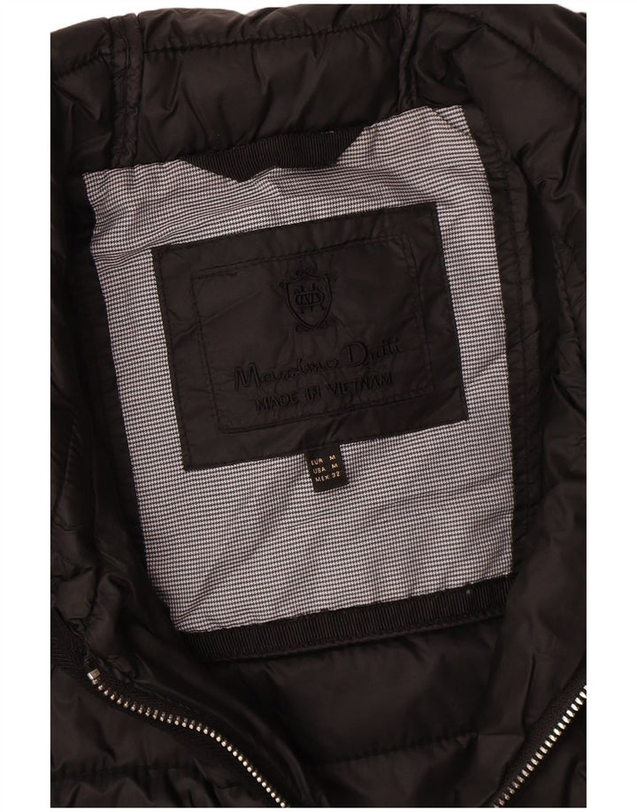 Massimo Dutti Veste matelassée à capuche pour femme UK 14 Medium Noir