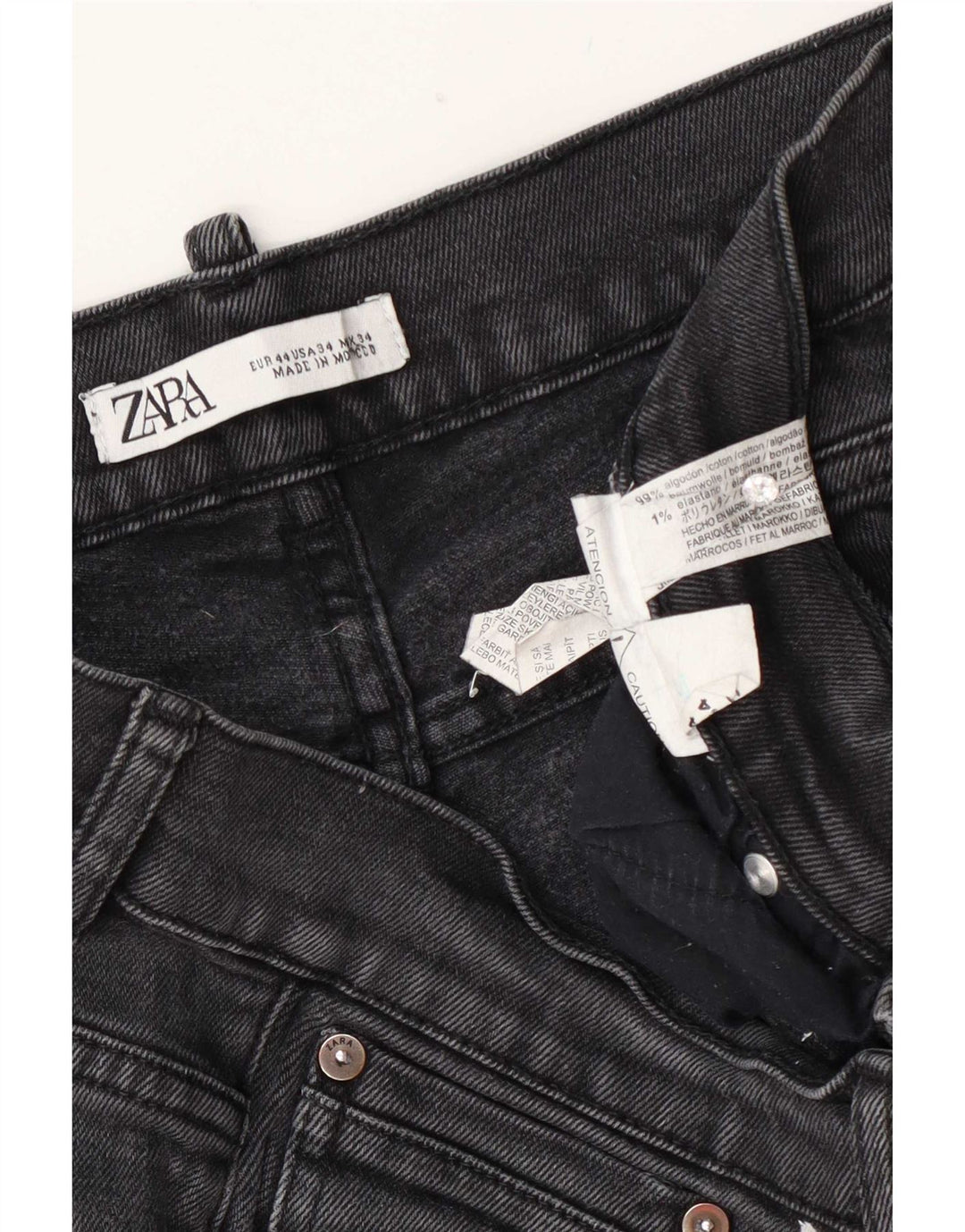 Zara Jean Slim Homme EU 44 Large W34 L30 Gris Polyester