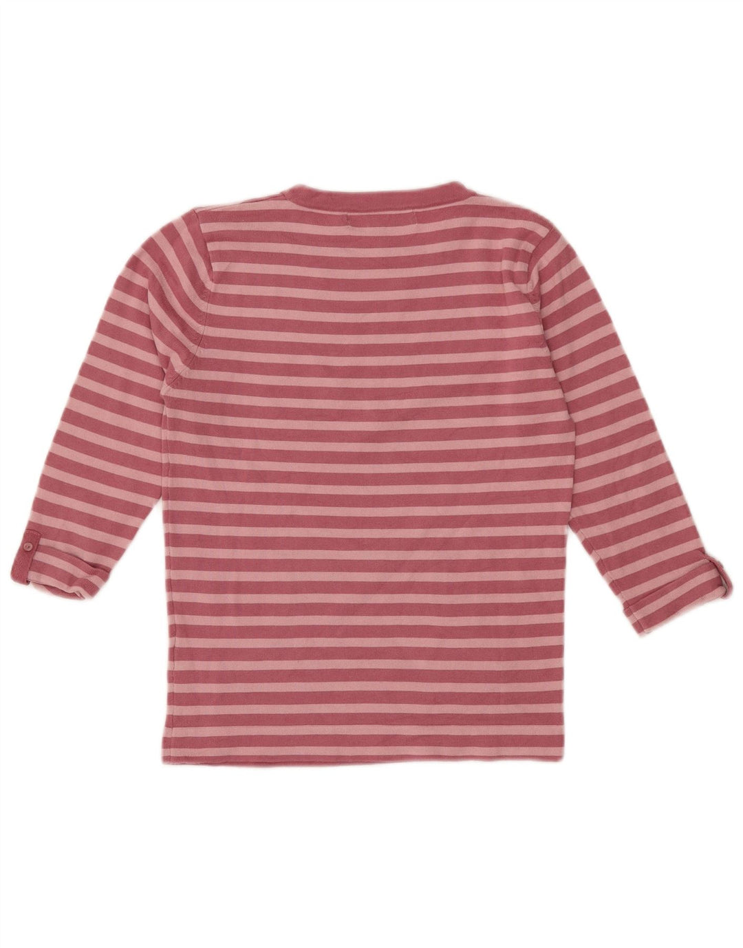 ZARA Filles Top Manches 3/4 11-12 ans Coton Rayé Rose Moyen