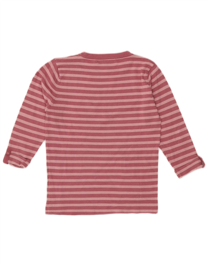 ZARA Filles Top Manches 3/4 11-12 ans Coton Rayé Rose Moyen