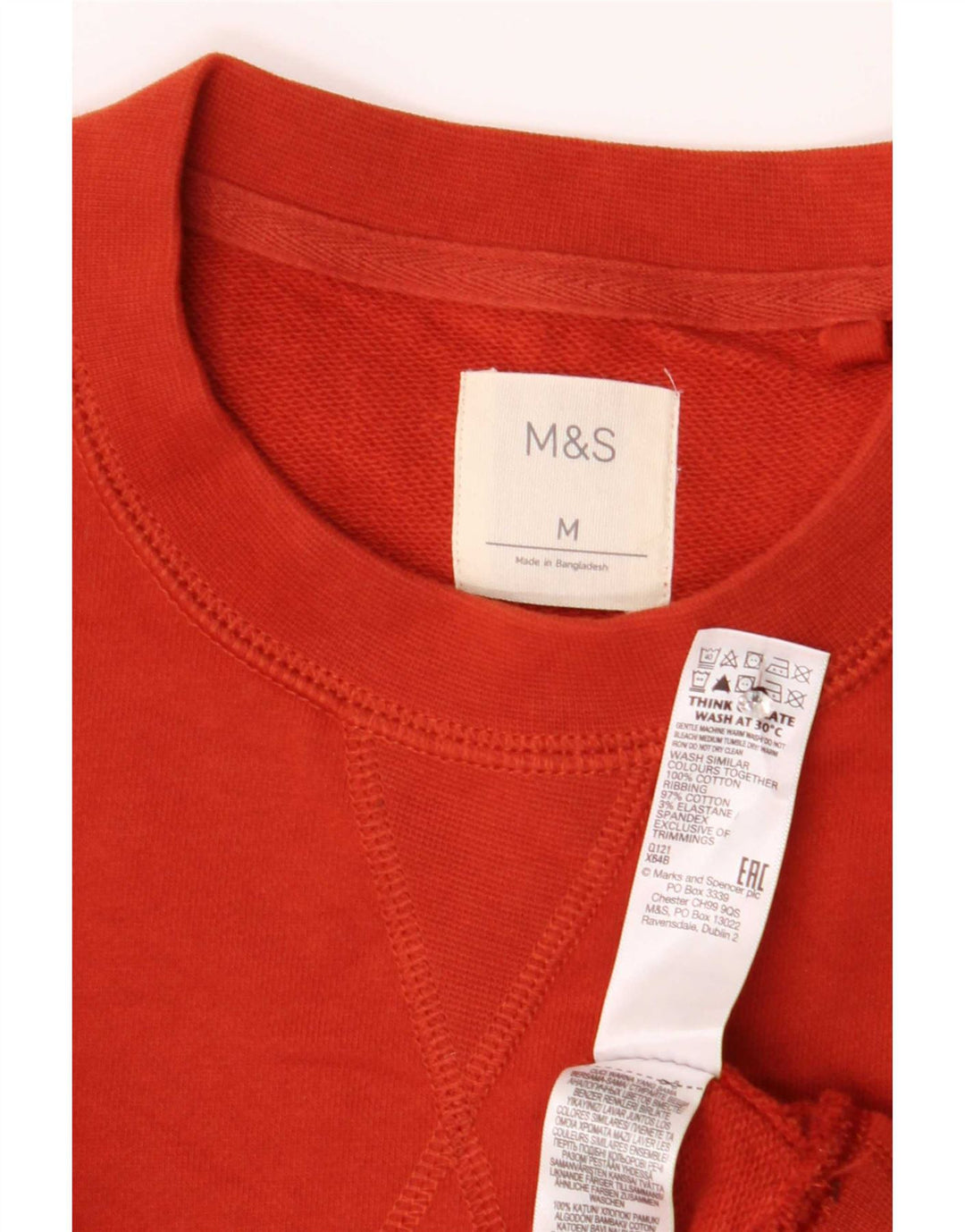 Marks & Spencer Sweat-Shirt Homme Rouge Moyen Coton