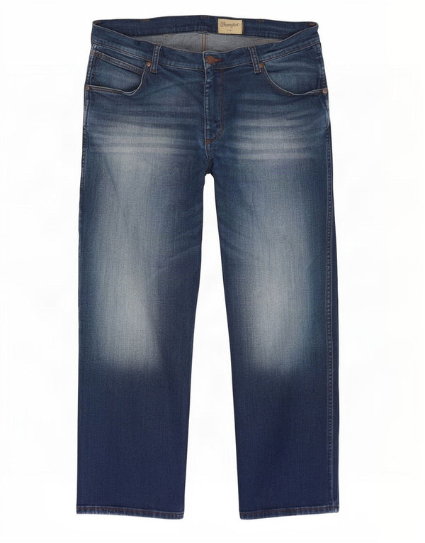 Wrangler Jean Droit Greensboro W36 L30 Homme Bleu Coton