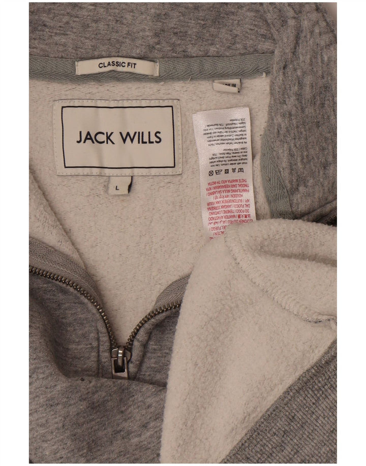 Jack Wills Sweat-shirt coupe classique à col zippé pour homme, grand gris moucheté
