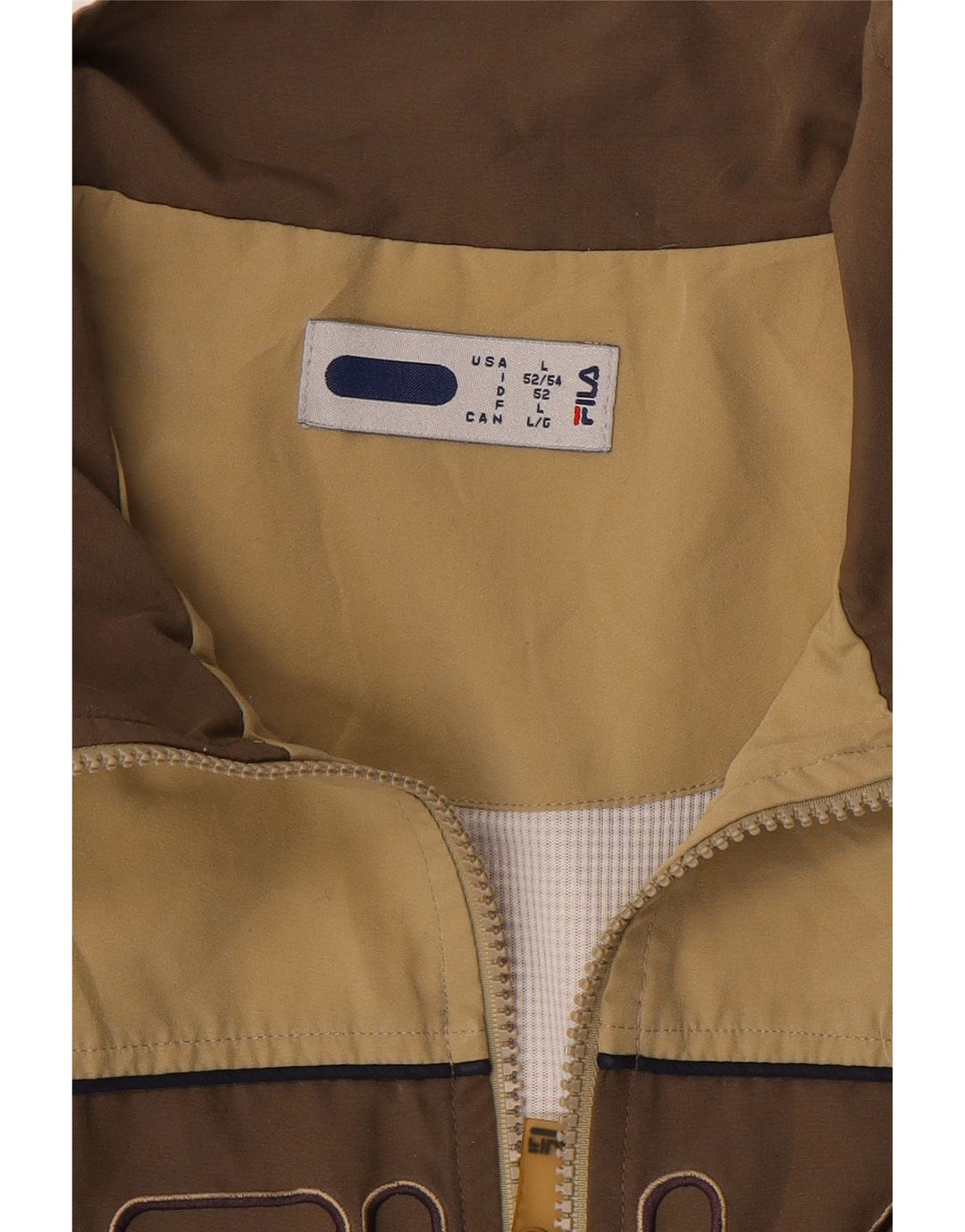 FILA Veste de Survêtement Graphique Homme Large Beige Colorblock