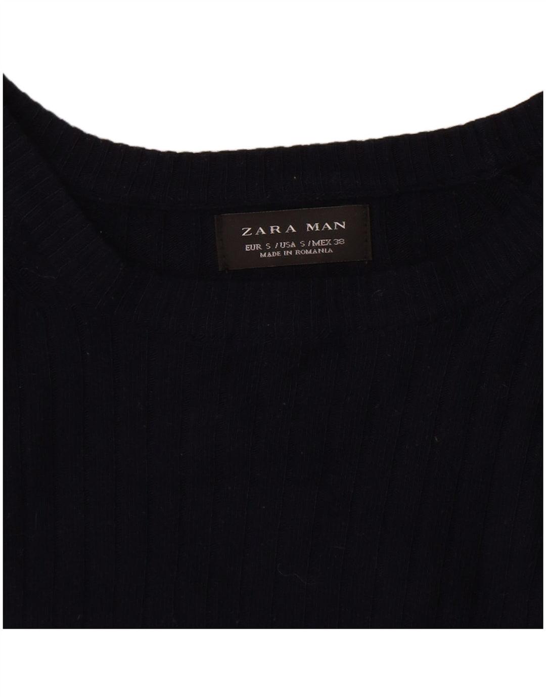 Zara Pull à col bateau pour homme Petit Bleu marine