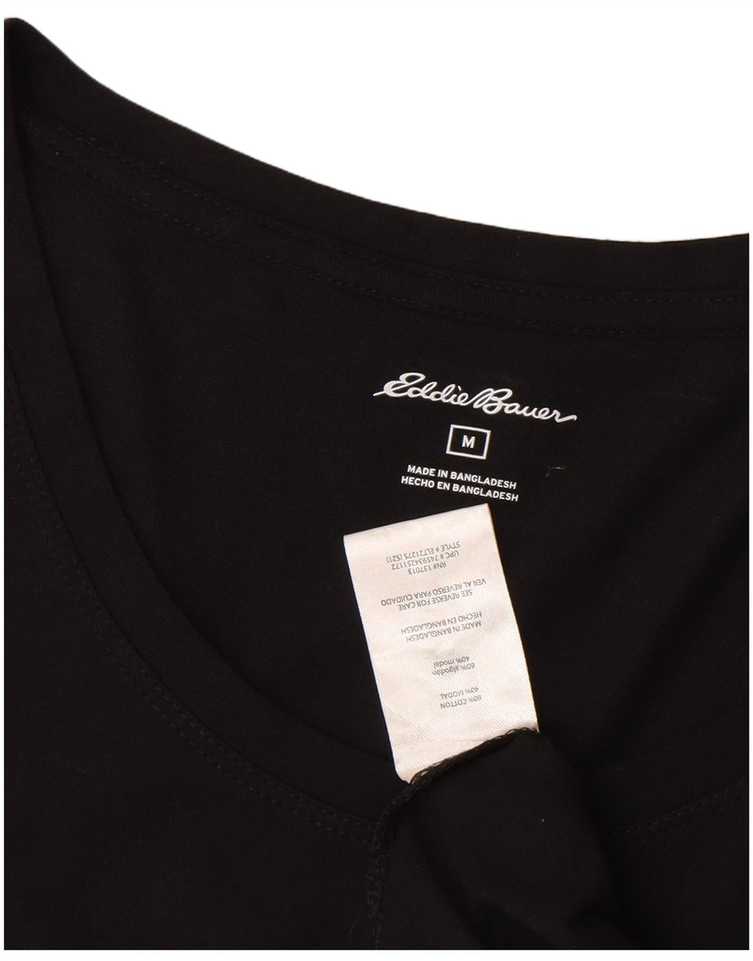 Eddie Bauer T-shirt pour femme en coton noir moyen UK 12