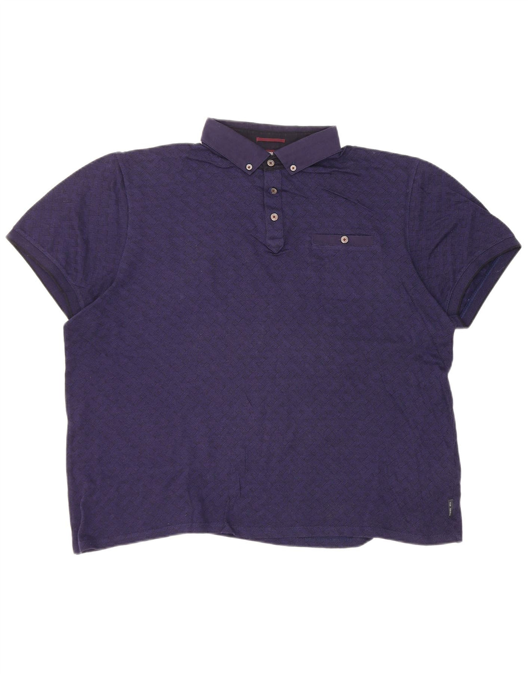 Ted Baker Polo Homme Taille 6 2XL Bleu Marine à Carreaux Coton
