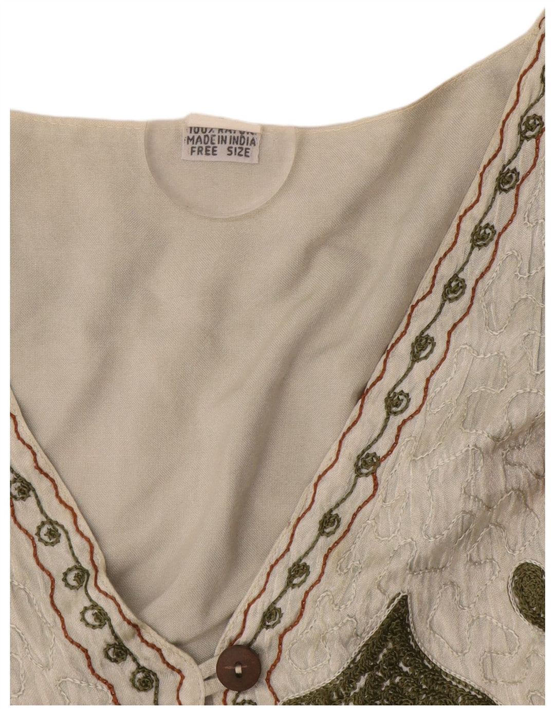 Gilet vintage à motif abstrait pour femme, taille unique, rayonne blanche