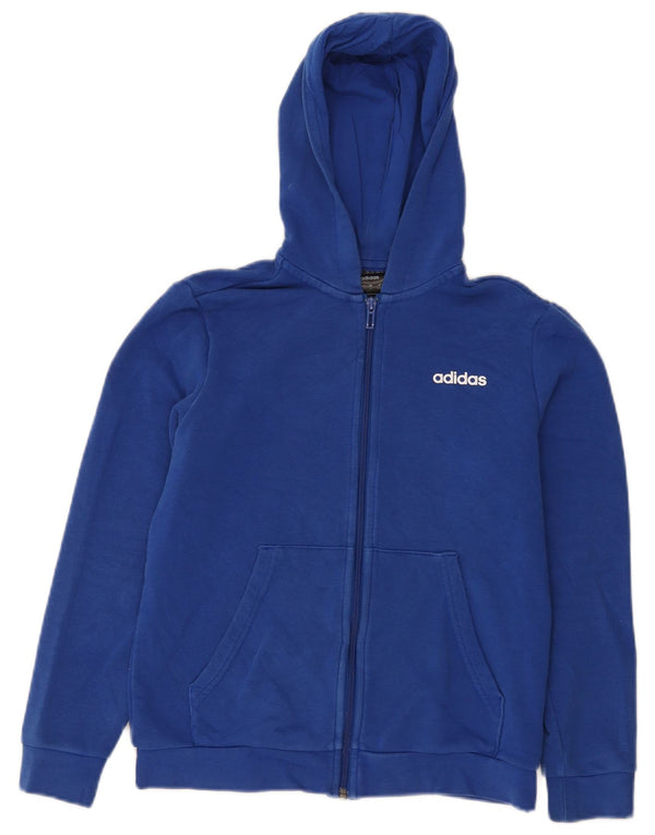 Adidas Pull à capuche zippé garçon 11-12 ans Bleu Coton
