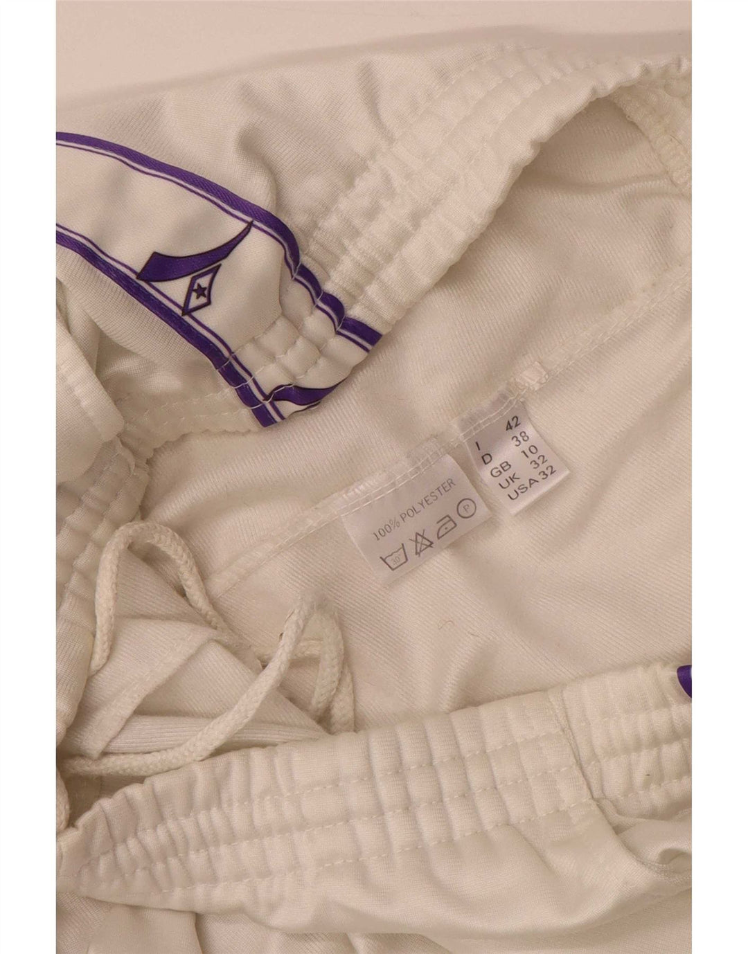 Diadora Pantalon de survêtement graphique pour femme UK 10 Small Blanc Polyester