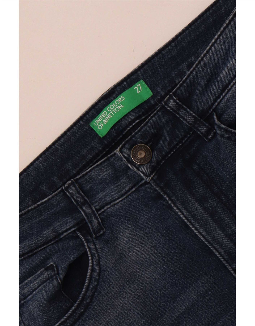 Benetton Jean Skinny W27 L27 Bleu Femme