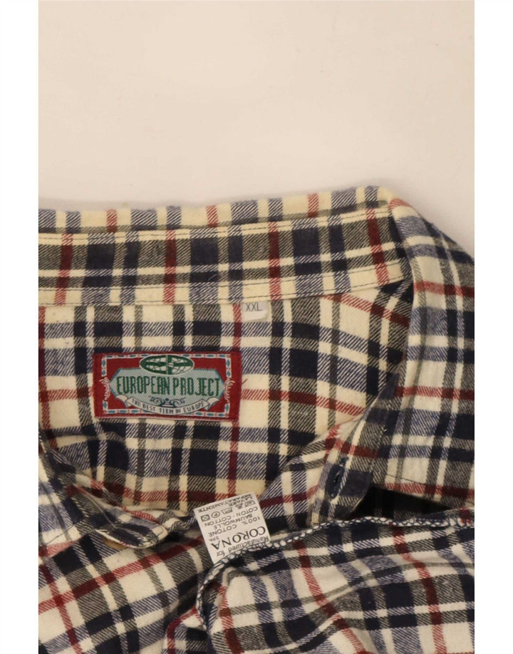 European Project Chemise en flanelle pour homme 2XL en coton à carreaux multicolore