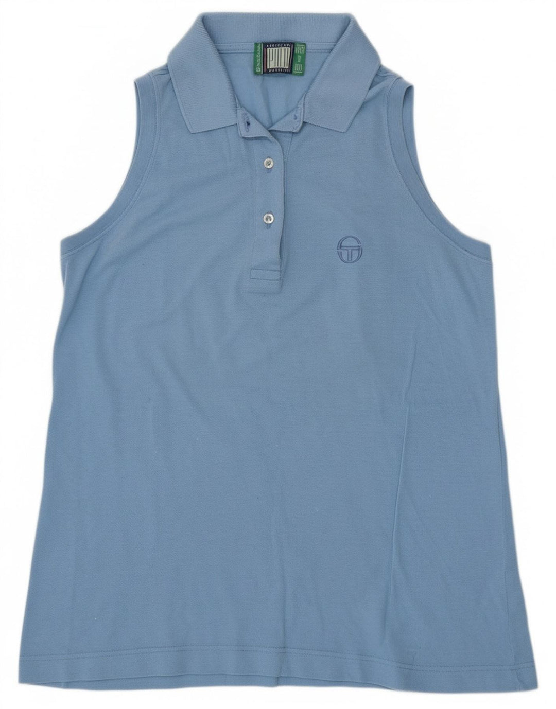 Sergio Tacchini Polo sans manches pour femme UK 12 Bleu moyen Coton
