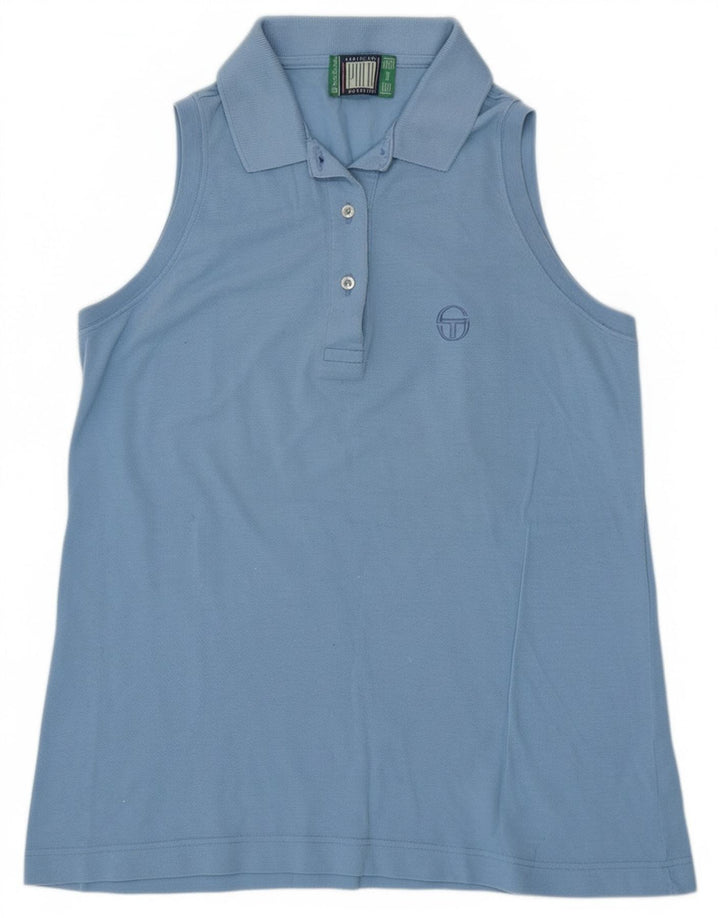Sergio Tacchini Polo sans manches pour femme UK 12 Bleu moyen Coton