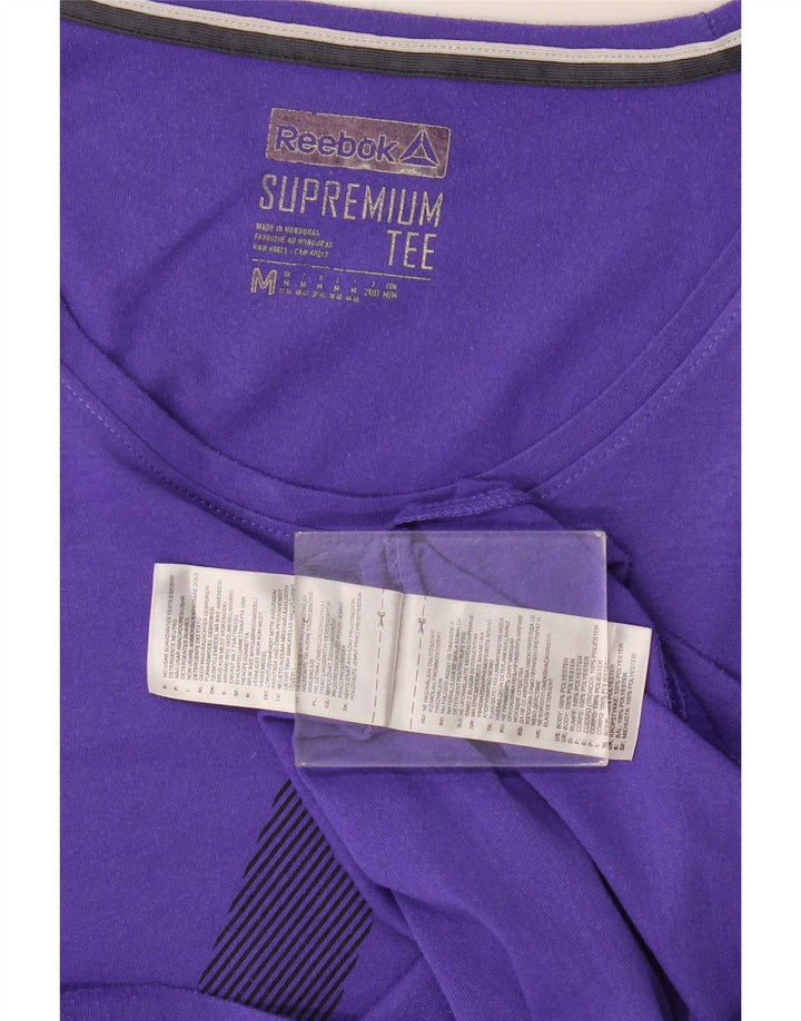 Reebok T-Shirt Femme UK 12 Violet Moyen Polyester